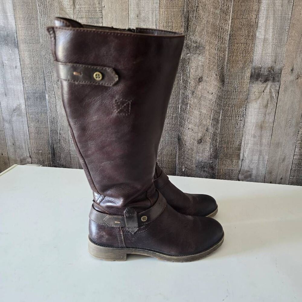 Naturalizer Tanita N5 Comfort Brown Knee High Leather Faux Fur Boots 7.5M